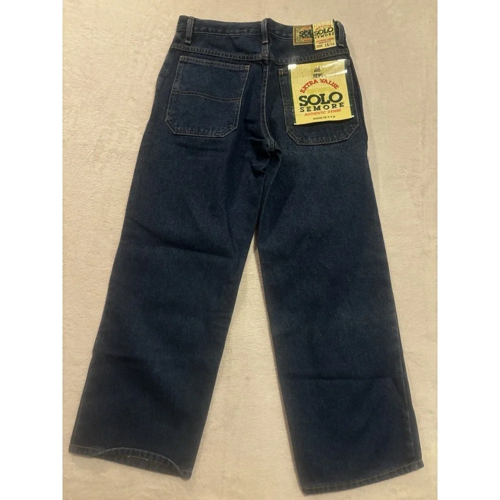 NEW Vintage Solo Semore Jeans 90s Made‎ In USA Women 15/16 Straight Med Wash